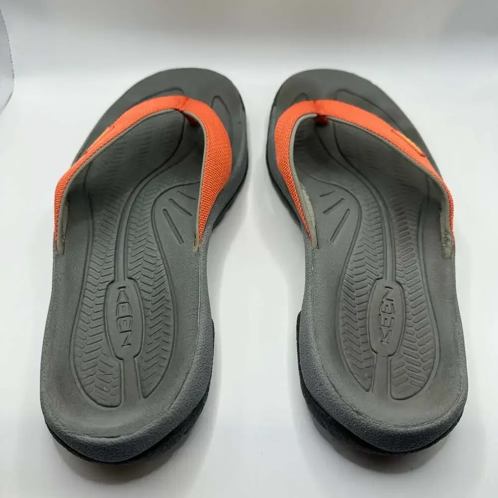 Keen Men's Kona Flip Flop Sandals Gray and Orange size 10